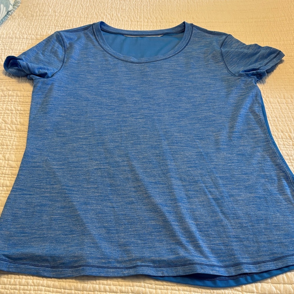 lululemon athletica Blue Heather Short Sleeve Top
